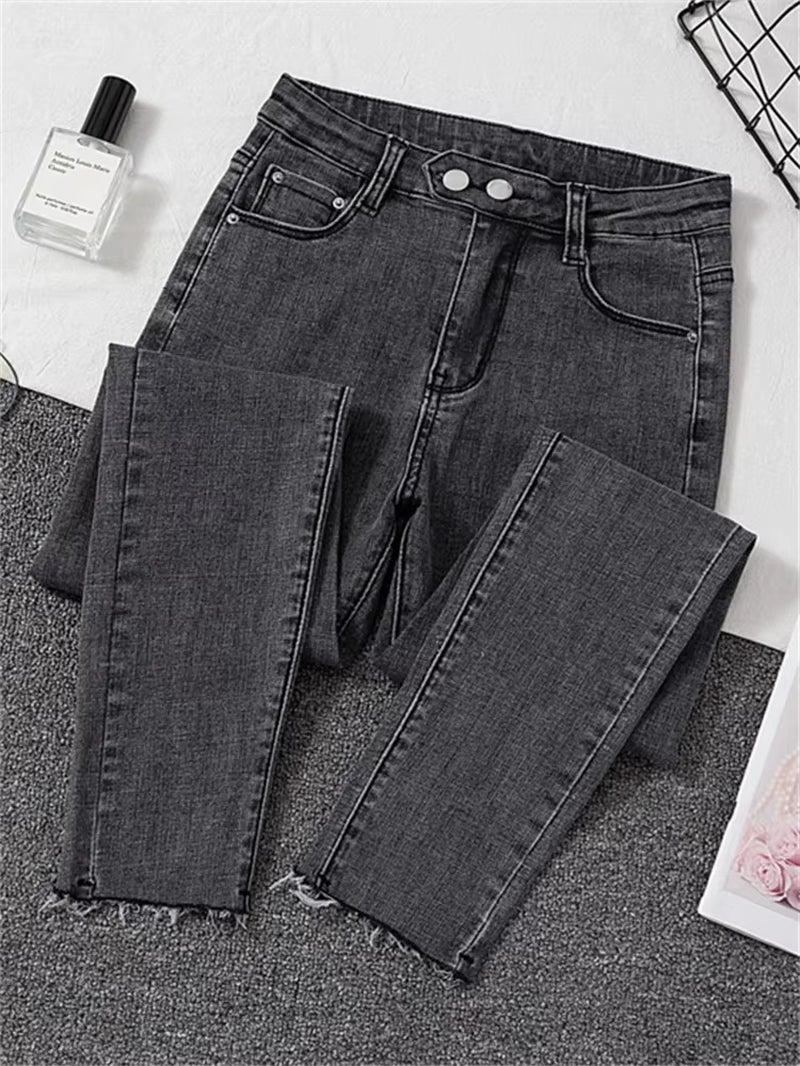 Jeans Female Denim Pants Black Womens Jeans Woman Donna Stretch Bottoms Feminino Skinny Pants for Women Trousers.