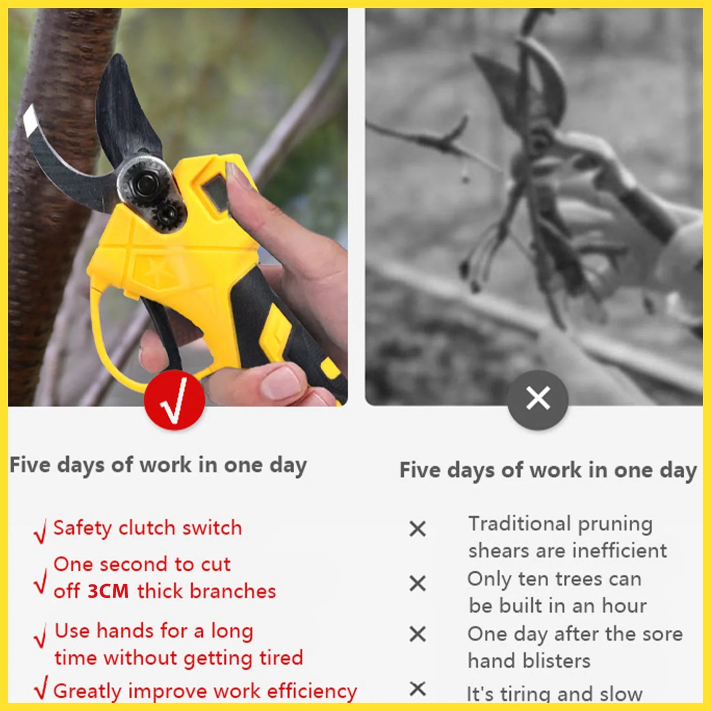 1500w 30mm bürstenlose elektrische Gartens chere Scher schnur lose Obstbaum Bonsai Schnitt zweige Cutter Elektro werkzeug für Makita 18V Batterie