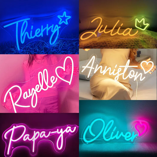 Custom Name Neon Sign Personalized Dimmable Neon Light Sign Christmas Birthday Gifts Boy Girl Bedroom Decor Wall Hanging Neon.