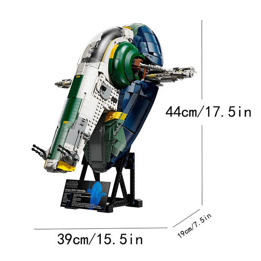 2970pieces Green Starship Model Building Block DIY Assemble Brick Toys Collection For Kids Adults Gift Compatible With Set 75409.