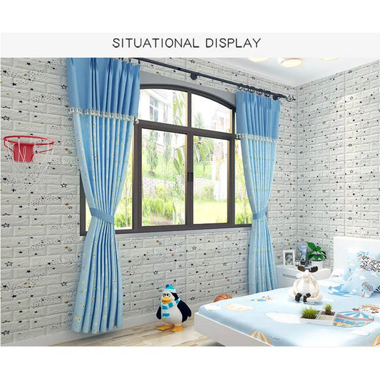 70cmx1m 3D Wall Sticker Faux Brick Bedroom Home Decor Waterproof Self Adhesive Wallpaper Living Room TV Background Decoration