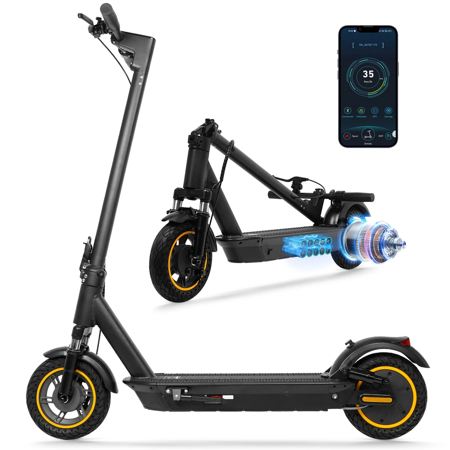 2025 Upgrate AOVOPRO Smart APP Electric Scooter 350W/500W Powerful Motor 36V/42V 25-45KM Range Adults EScooter with Dual Brake