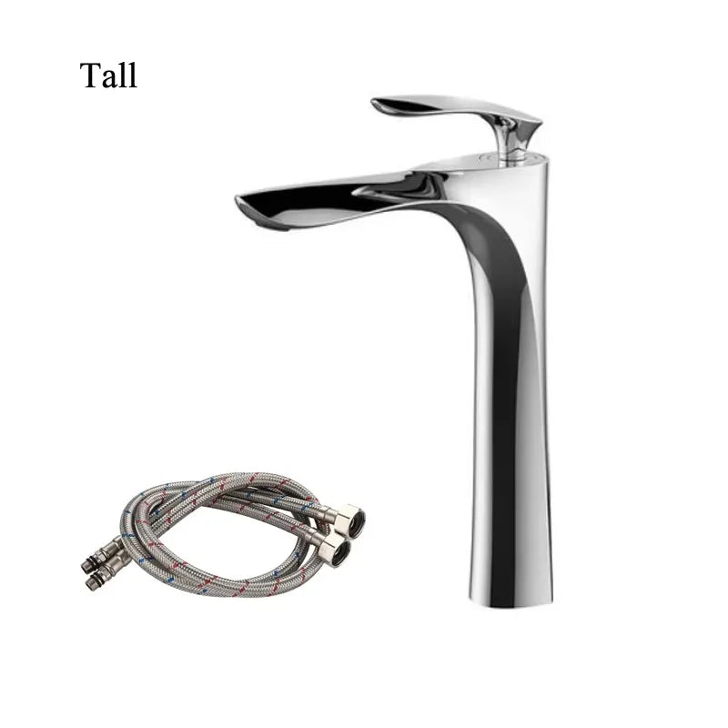 Golden Maple Leaf Basin Faucet For Hot And Cold Water Household Use Raised Washbasin Countertop Basin Single Hole Faucet