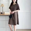 New Summer Style XL-4XL Plus Size Women's Dress Versatile and Fashionable with Elastic Waist Slimming and Loose Fit.