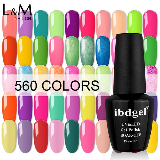 Ibdgel 12 Colors 15ML Nail Gel Polish Nail Accessories Semi-permanent Varnish Nail Art Nail Soak Off LED UV Gel Nail Venalisa.