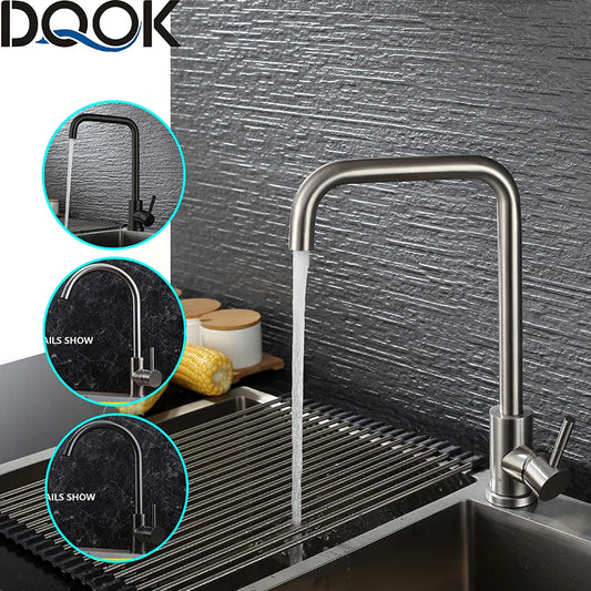 Black Kitchen Faucet Stainless Steel Kitchen Mixer Single Handle Single Hole Kitchen Faucet Brushed Nickle Mixer Sink Tap