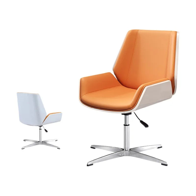 Verstellbarer Schreibtisch aus der Mitte des Jahrhunderts, Chefdrehstuhl, Heimbüro, Möbel, moderner Computer-Arbeitsstuhl, Bugholz-Ledersessel