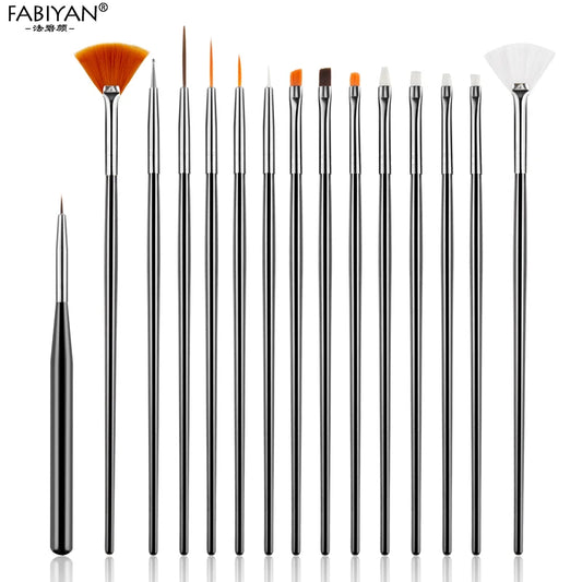 7 Size Nail Art Brush Flat Acrylic Drawing Pen UV Gel Polish French Design Painting Extension Coating Tools Set Manicure.
