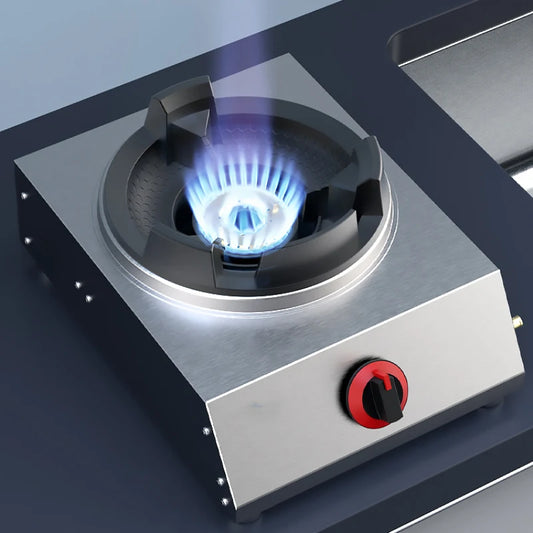 Shaped Single Stove Household Liquefied Petroleum Gas Stove Pulse Electronic Ignition Stove Thickened Stainless Steel Gas Stove.