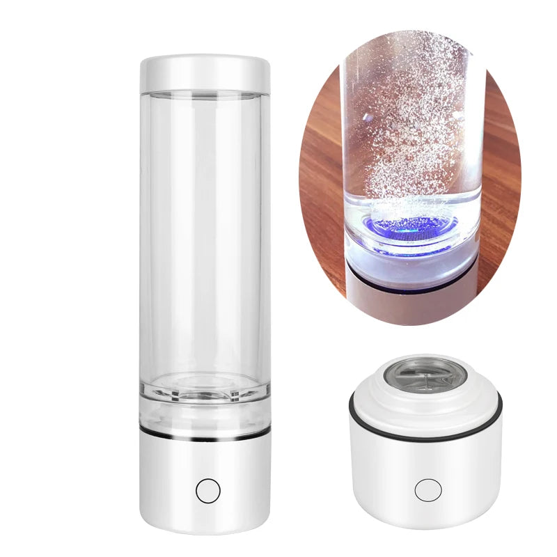 Portable 5000PPB Nano High Rich Hydrogen Water Generator Bottle ORP Alkaline Electrolysis Ionizer Anti-Aging Can Breathe Pure H2
