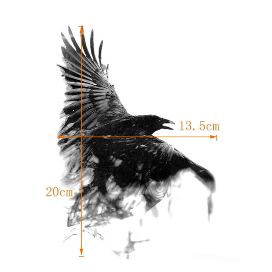 Black Raven Temporary Waterproof Tattoos Sticker Harajuku henna Tattoo Women Animal Tattoo Crow Temporary tatoo men.
