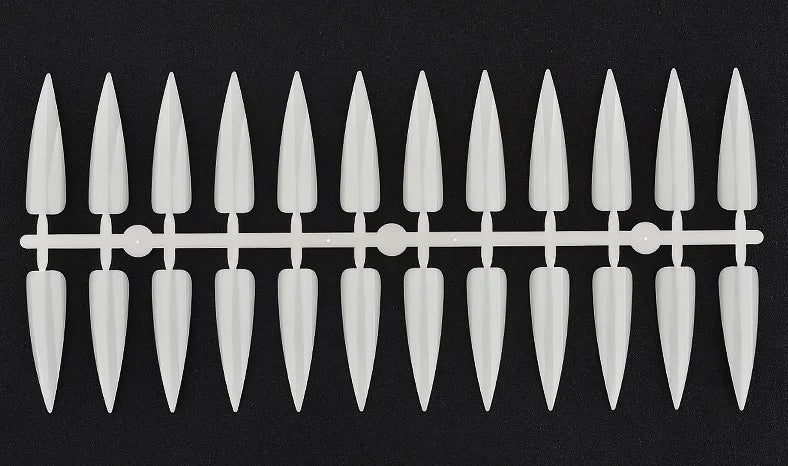 240Pcs Nail Art Set Clear Natural Full Cover Oval Sharp End Stiletto Long False Nails Tips for Artificial Manicure in Salon.