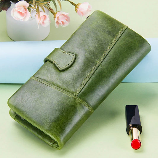 Contact's New Genuine Leather Wallet Fashion Coin Purse For Ladies Women Long Clutch Wallets With Cell Phone Bags Card Holder.