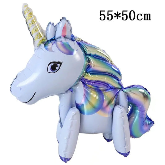 4D Einhorn Thema Luftballons Dekoration Alles Gute zum Geburtstag Party Supplies Tier Folienballon Balony Einhorn Mädchen Babyparty Luftballons.