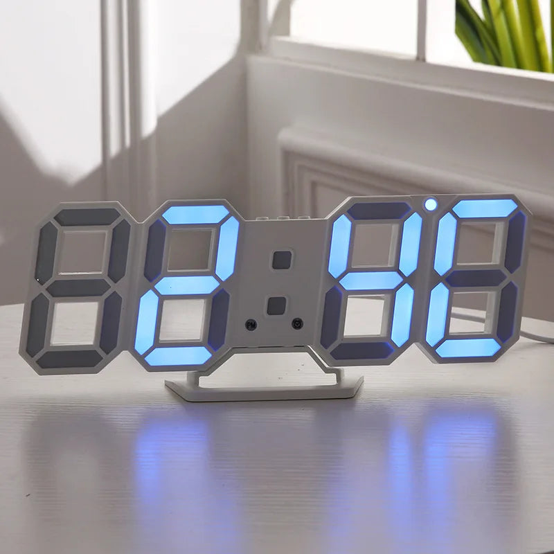3D LED Wanduhr Modernes Design Digitale Tischuhr Alarm Nachtlicht Saat Wanduhr für Wohnkultur Wohnzimmer