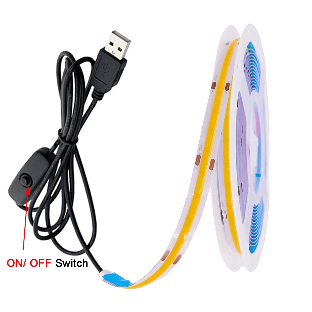 DC 5V LED COB Streifen Licht USB Hohe Dichte Linear Beleuchtung 320LED Flexible Band Lichter Warm Natürliche Weiß rot Blau Grün Dekor