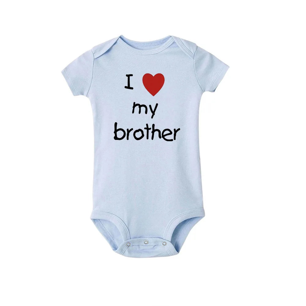 Ich liebe meine Schwester Bruder Zwillinge Baby Kurzarm Body Neugeborene Baby Jungen Mädchen Säugling Sommer Strampler Kleidung Overall Geschenke.