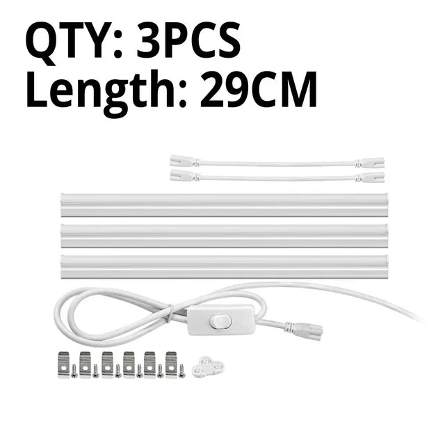 Led Tube Light With Switch Wire 110V 220V 6W Lighting T5 Bar Lamps 29cm For Living Room Bedroom Closet Kitchen Lamp.