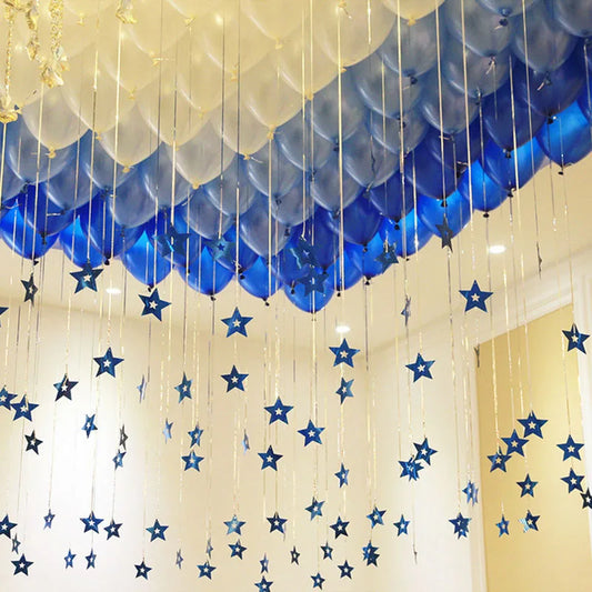 100 Stück Bling Shiny Star Pappe Karten Luftballons Anhänger Band Hochzeit Ballon Dekoration Party Ballon Zubehör Zubehör.