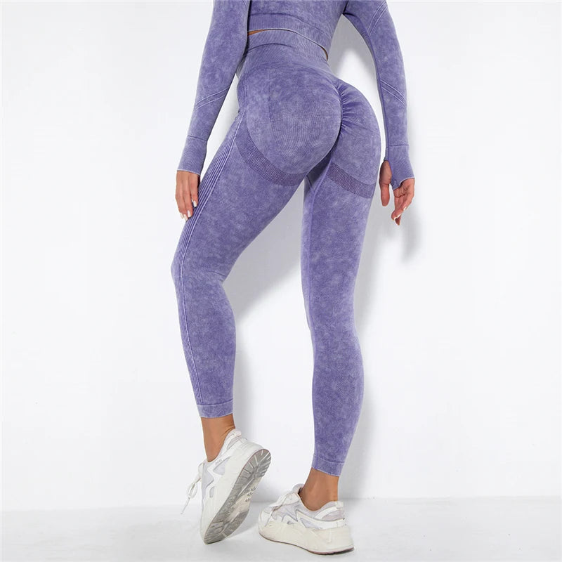 Hamidou Cropped Top Gym Set Seamless Women Yoga Workout Set Fintess Clothing Push Up Leggings Sport Wear Women Suits Tracksuit