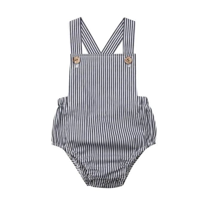 0-3y Baby Sommerkleid ung Neugeborene Baby Boy Mädchen Baumwolle Bodysuit gestreift solide lässige Overall Outfits Sonnen anzug.