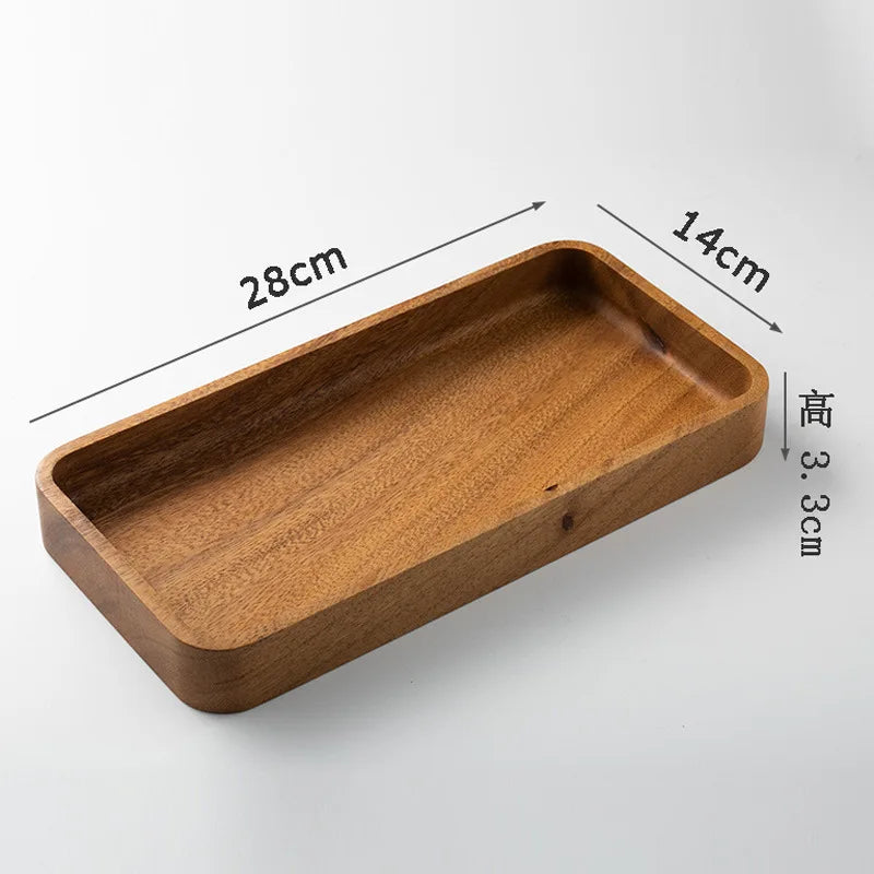 Black Walnut Wood Storage Tray Modern Afternoon Tea Dessert Organizer Living Room Desktop Dry Fruits Container Home Decoration.