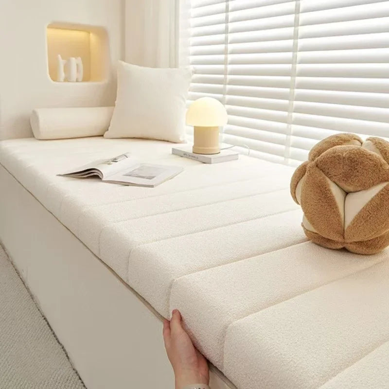 Benutzerdefinierte Teddy Samt Erkerfenster Sitz lange Bank Kissen Sitzpolster lange Matratze Polsterung Stuhl Sitzpolster dekorative Pads Schaukeln
