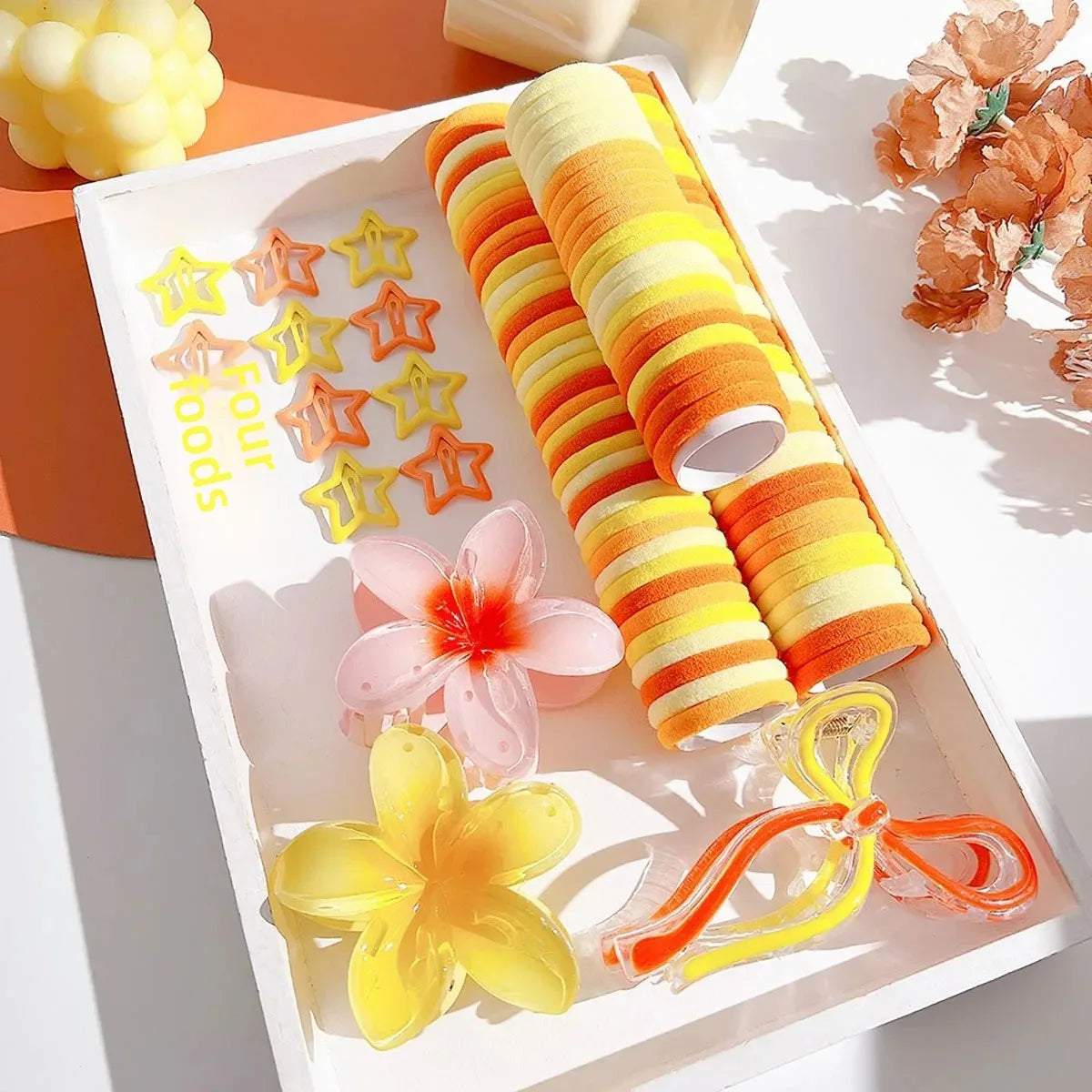 High Elasticity Women's Hair Accessories Blue Series Butterfly Knot Egg Flower Comb Set Hair Clips Fashionable Hair Accessories.