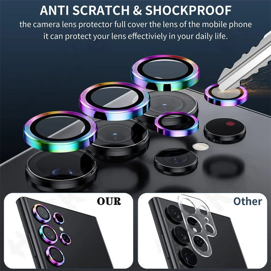 Camera Lens Protetor For Samsung S25 S24 ultra S24 S23 S22 ultra Case Tempered Glass Film Titanium Alloy Ring Phone Accessories.