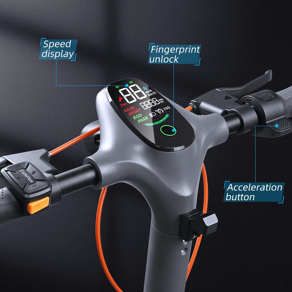 CUNFON RZ800 Adult Electric Scooter 1200W Motor 48V18AH Battery City EScooter 10.5 Inch Tire E-Scooter.