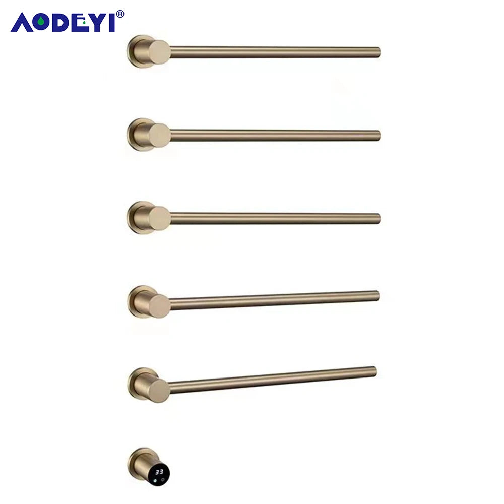 Bathroom Electric Heated Towel Rail Warmer Digital Display Temperature Time Control Smart Home Concealed Bar 304 Stainless Steel