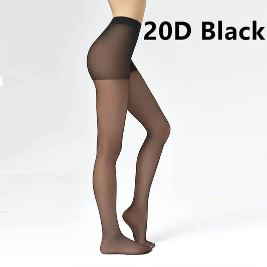 Kave 1 Pair 40D Sheer Tights for Women Black High Waist Control Top Pantyhose for Women 2024 Ladies Basic Nylon Sexy Stocking