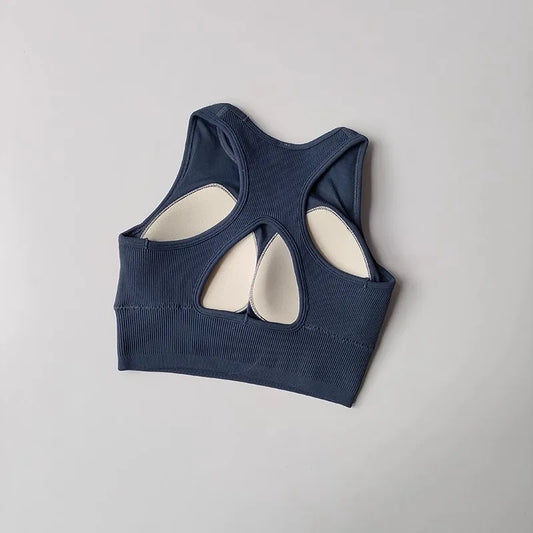 Women's Push-Up Sport Bra Breathable Yoga Gym Crop Top Fitness Brassiere Underwear Gym Wear Sports Bra.