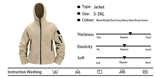 Autumn Winter Polar Fleece Warm Hooded Jacket Mens Full-Zip Up Windproof Hooded Coat Outdoor Loose Casual Fleece Sweatshirt.