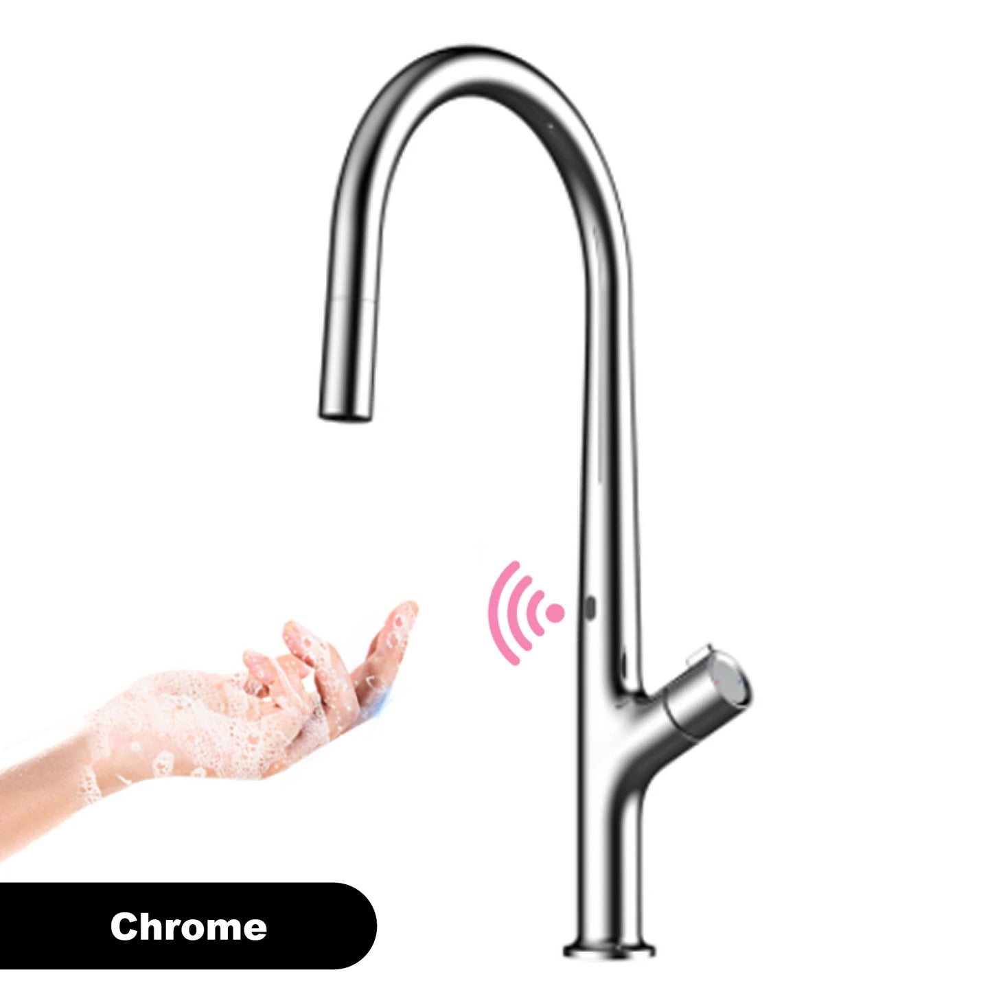 Modern style gun gray pull-out kitchen faucet with 1 handle for hot&cold water intelligent sensing and 2 functions for sink Tap