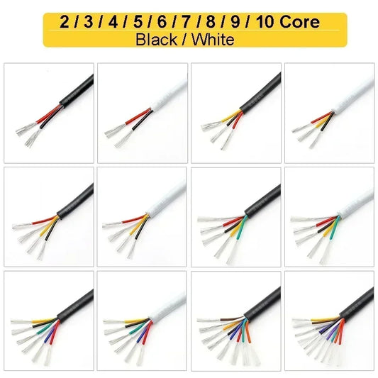 Electronic Wire 7 6 5 4 3 2 Core Sheathed Cable 28 26 24 20 18 22AWG Electrical Wire For Speaker LED Strip Solar Battery DIY.