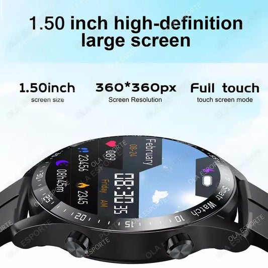 2025 NEW Smart Watch Women Men AMOLED Screen Bluetooth Call Full Touch Screen Weather Call Sports Smart Bracelet 5ATM Waterproof.