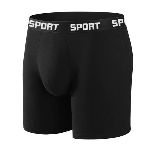 Herrenunterwäsche, mittlere Taille, hochelastisch, Sport-Shorts mit flachen Ecken, bequeme, solide Unterhose, Pilzsicher, lange Herrenhöschen