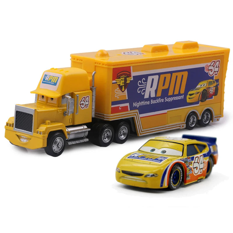 Disney Pixar Cars 2 3 Lightning McQueen Mack Uncle Jackson Storm Car Truck 1:55 Diecast Vehicle Metal Toys Gift for Children