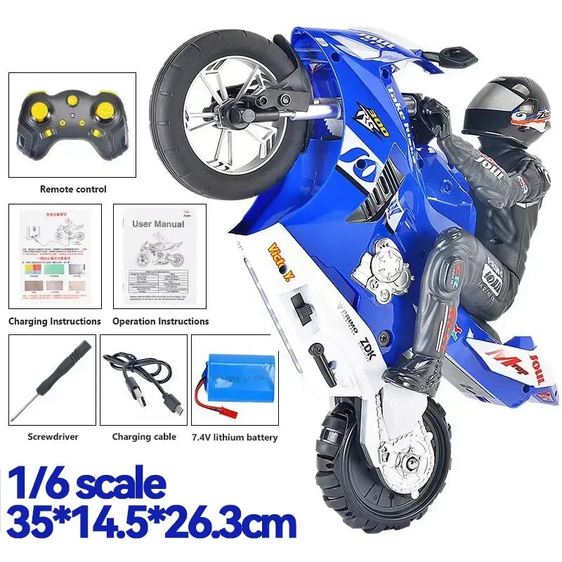 1/6 RC Motorcycle Rc Cars Self-stable Balance Standing Competitive Racing Drift Stunt Electric Motorcycle Toys for Kids Children