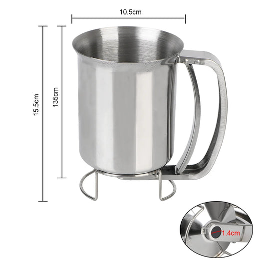 Kitchen Tool Cake Cupcake Dough Dispenser Funnels Piston Funnel With Support Batter Dispenser Baking Tools Stainless Steel.