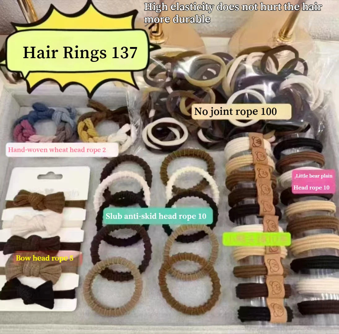 New 8-137PCS Set Hair Clip Combination Women Hair Accessories Grab Clip Hair Band Temperament Hairclip High Ponytail Headband