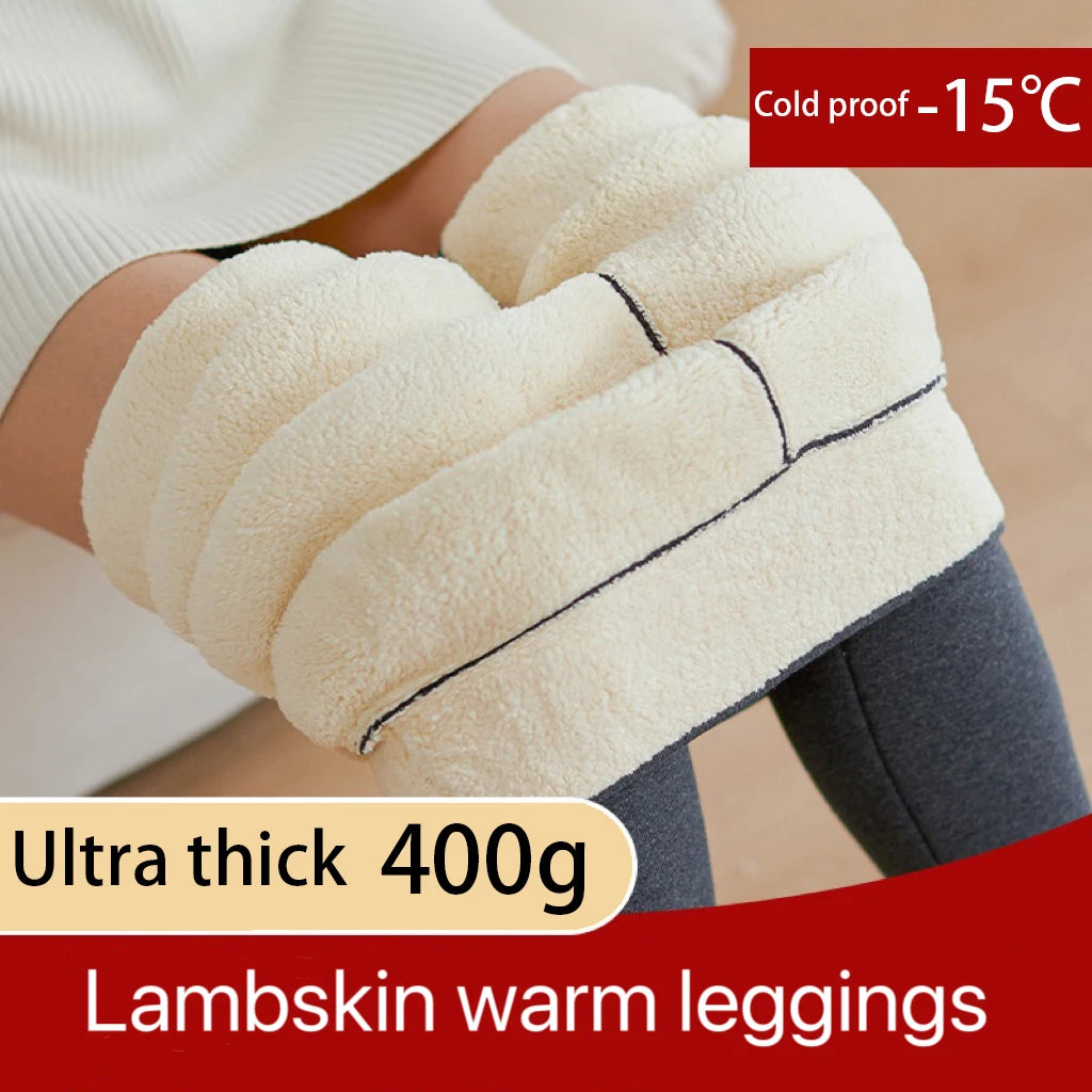 1pcs Winter Leggings Women Cotton Extra Thick Warm Pants Fashion Thermal Legging Slim Black Elastic High Waist Solid Leggings