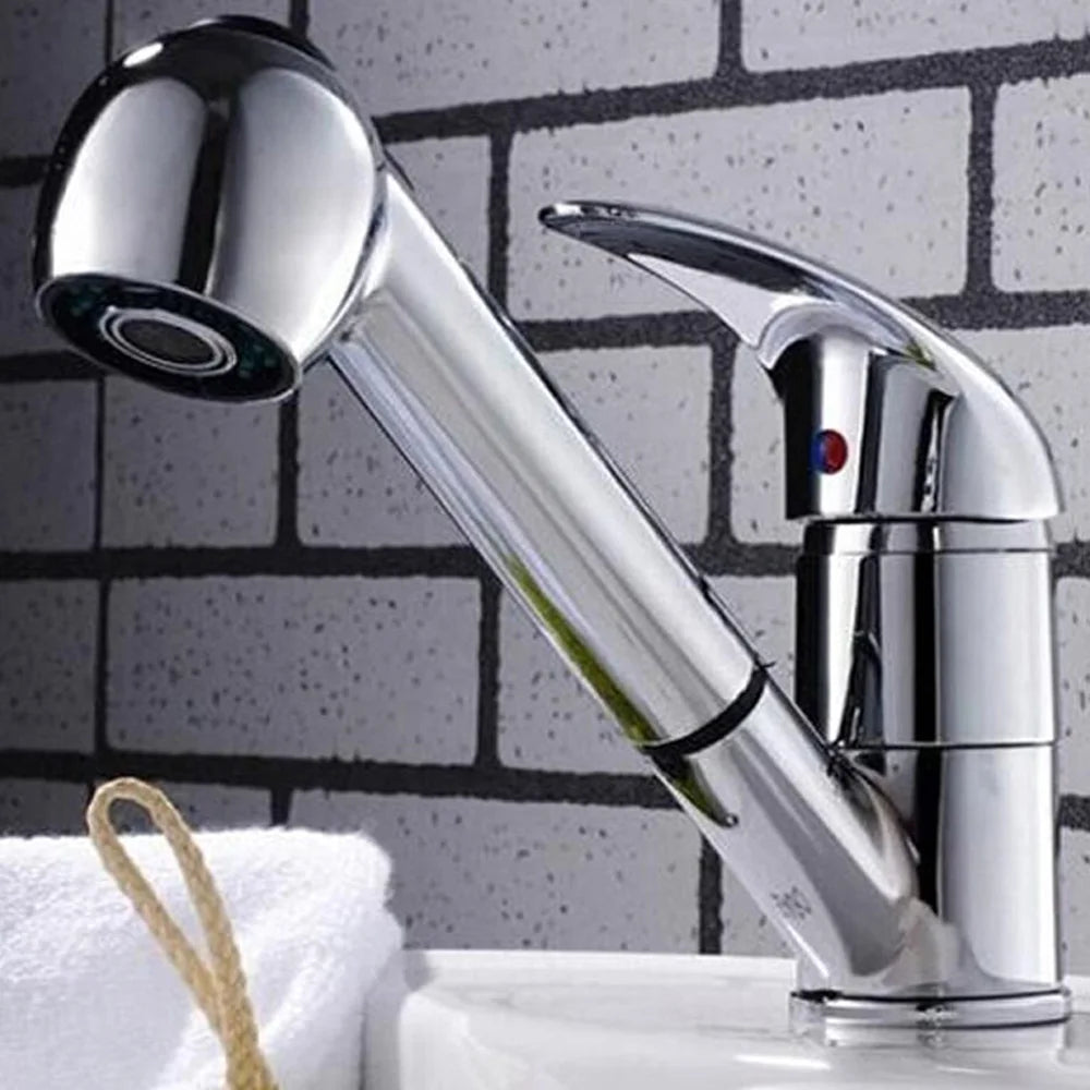 Home Kitchen Faucet Spray Sink Chrome Sprayer Shower Pull Out Replacement Head Kitchen Sink Faucet Spring Press Two Outlet Modes