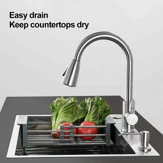 Thickened 304 Stainless Steel Single Sink Kitchen Sink Undermount Dishwashing Trough for Home Improvement