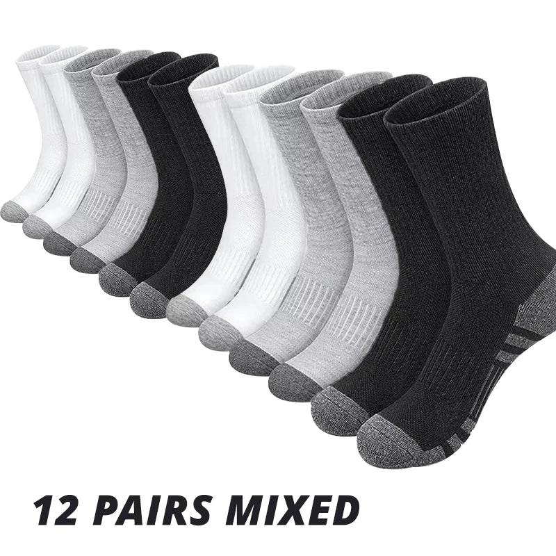 6/12 Pairs Men's Outdoor Gym Socks High Quality Comfortable Soft Ground-Gripping Football Large Size New Style