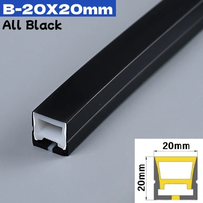 1M-10M Rimless LED Neon Rope Lamp Silicone Tube Diffuser Channel For WS2811 WS2812B Recessed Outdoor Ribbon Flexible Strip Light