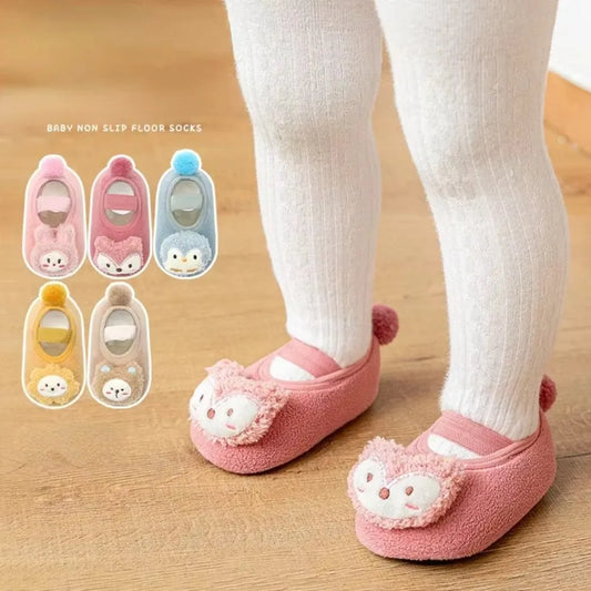 Lovely Infant Slippers Toddler Kids Boy Girl Knit Crib Shoes Warm Cute Cartoon Anti-slip Prewalker Newborn Slippers Baby Shoes