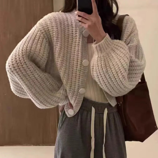 Zjaiss New 2025 Elegant Vintage Minimalist Lady Tops Chic Korean Fashion Short Cardigans Knitted Poncho Women Sweater.