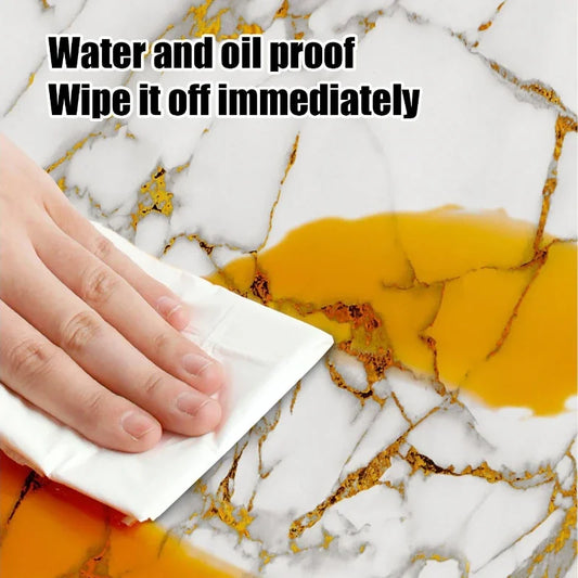 10PCS 30X30CM Marble Gold 3D Wall Sticker Self Adhesive Tile Stickers Waterproof Oil Home Kitchen Bathroom Floor Sticker